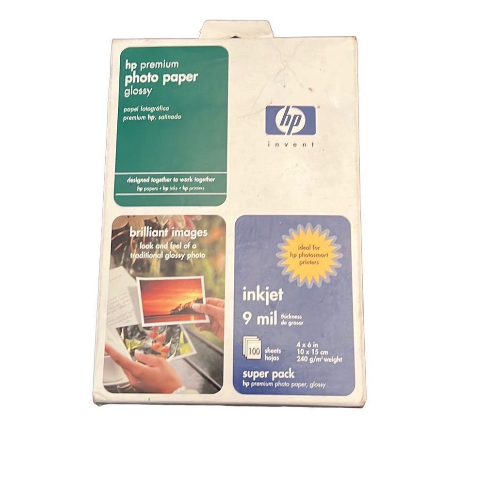 HP Premium Photo Paper Glossy‎ 100 Sheets 4 X 6 New